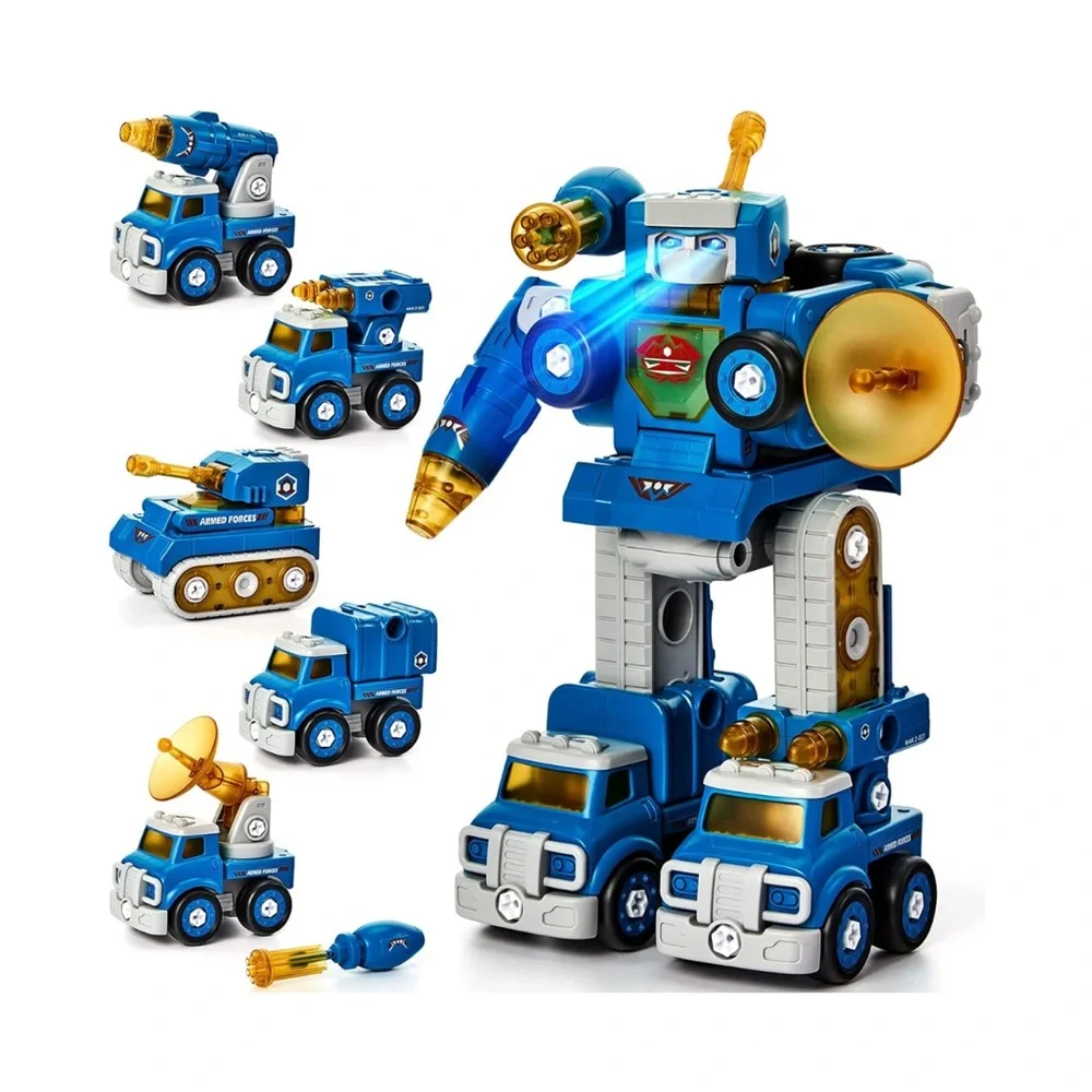 Peace Defender Robot Military‎ Vehicle Set-5 in 1 Take Apart Trucks
